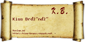 Kiss Brúnó névjegykártya