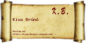 Kiss Brúnó névjegykártya